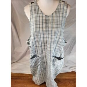 Vtge Northwest Blue Plaid Overall Romper Dress 2X?